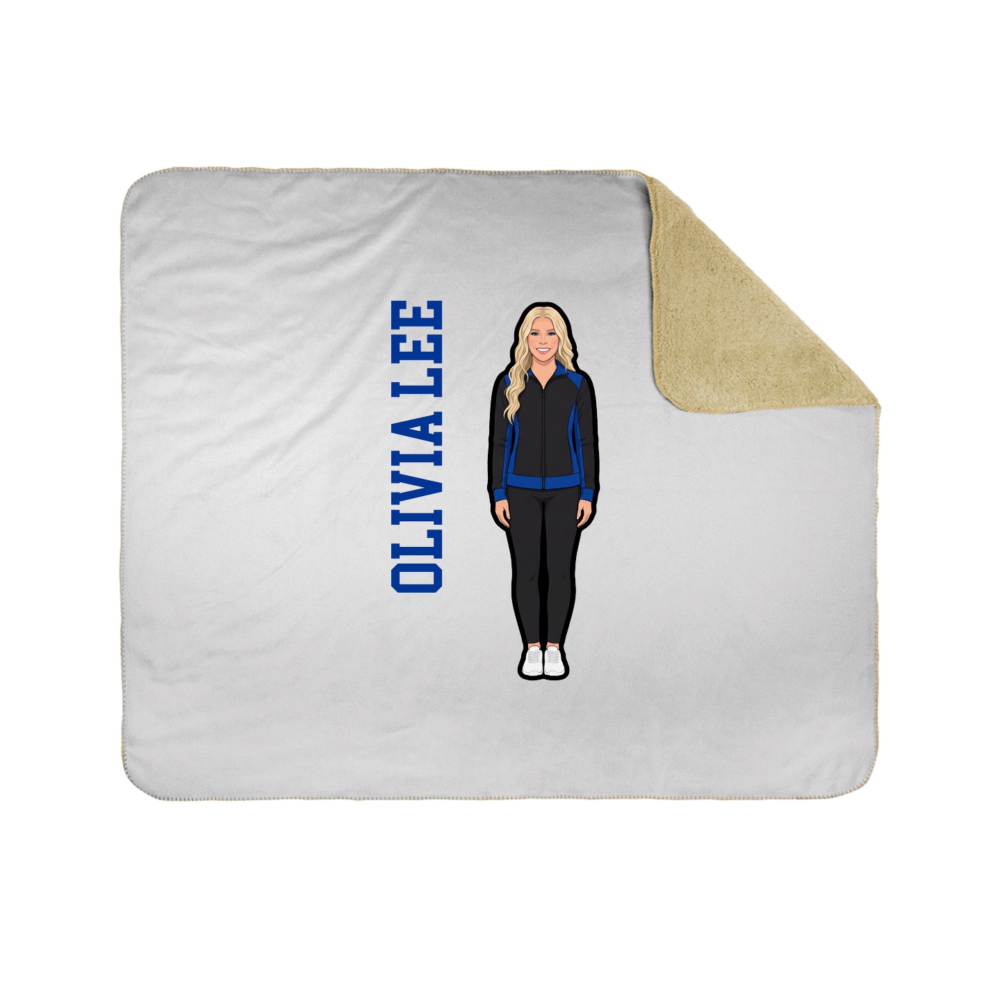 Throw Blanket — Name Vertical in White