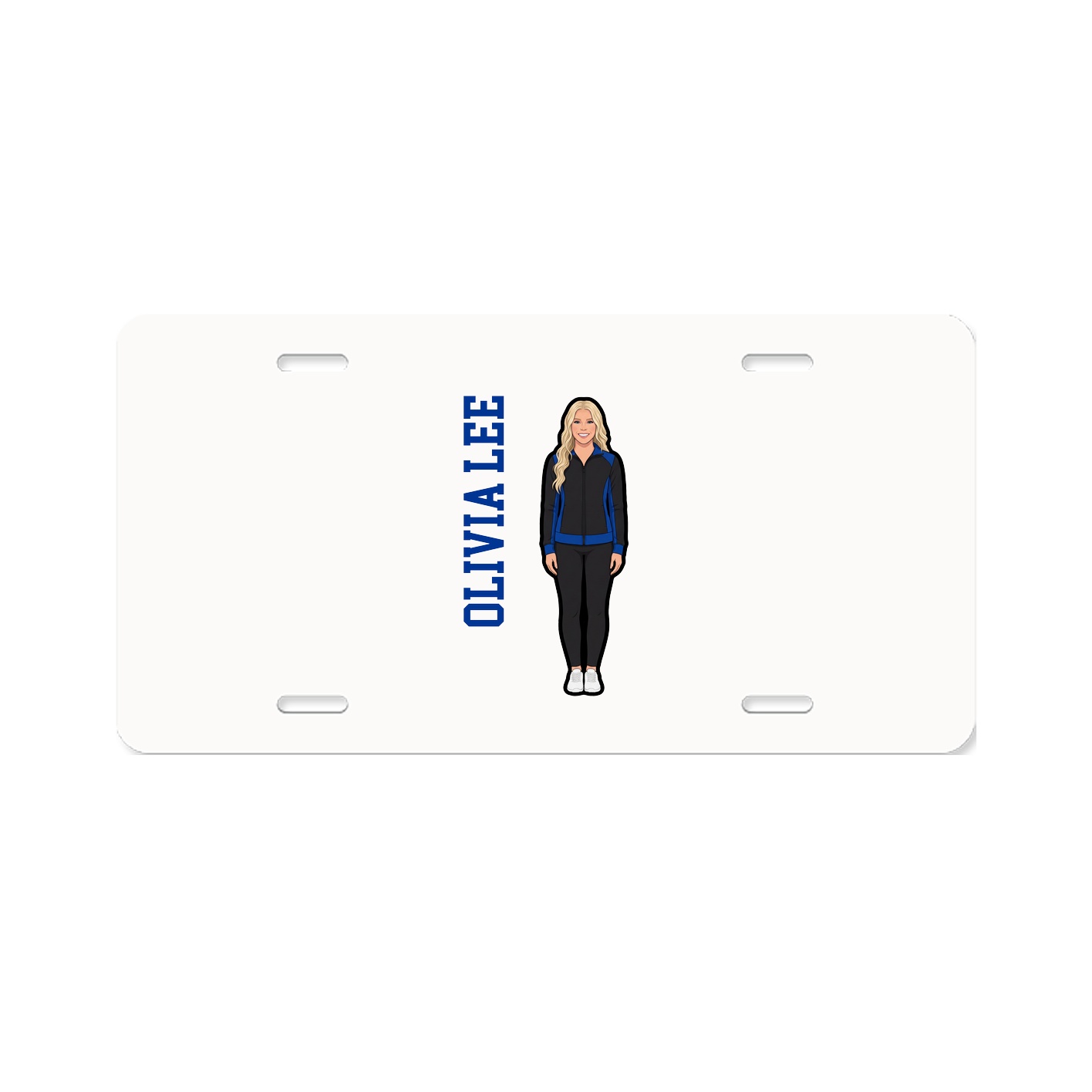 License Plate — Name Vertical in Classic