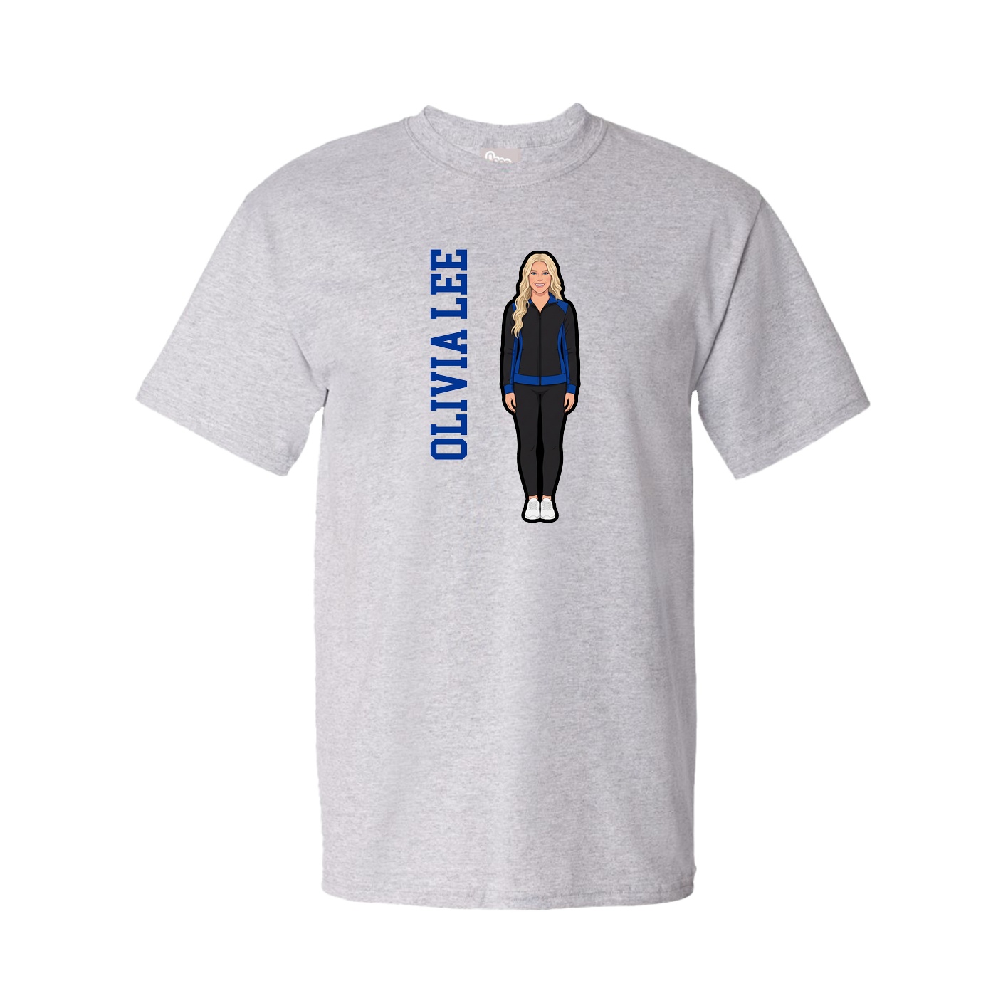 Youth Tee — Name Vertical in Grey