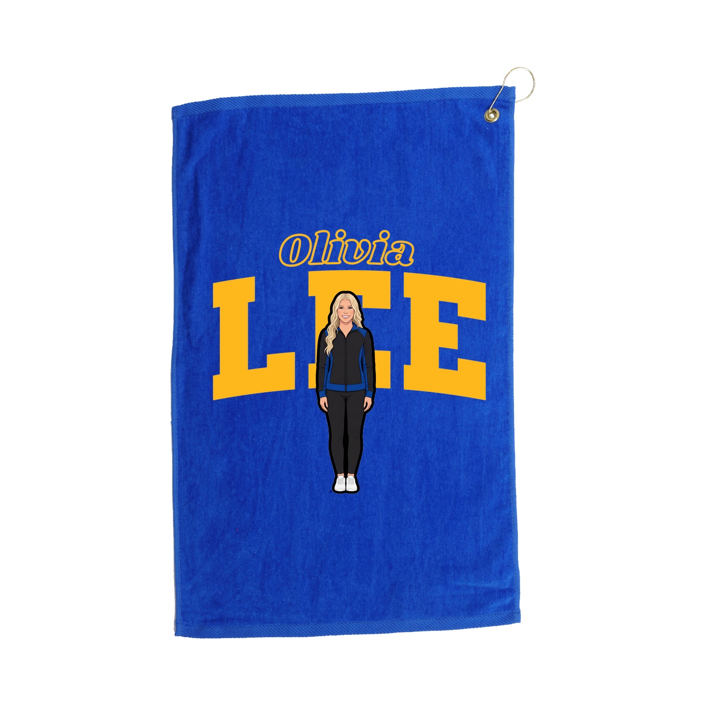 Golf Towel — Name Arch in Royal