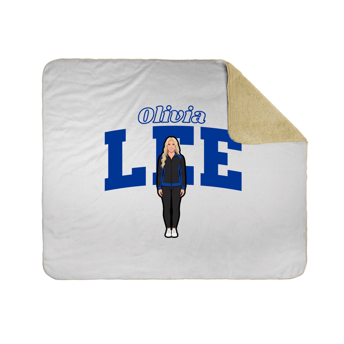 Throw Blanket — Name Arch in White