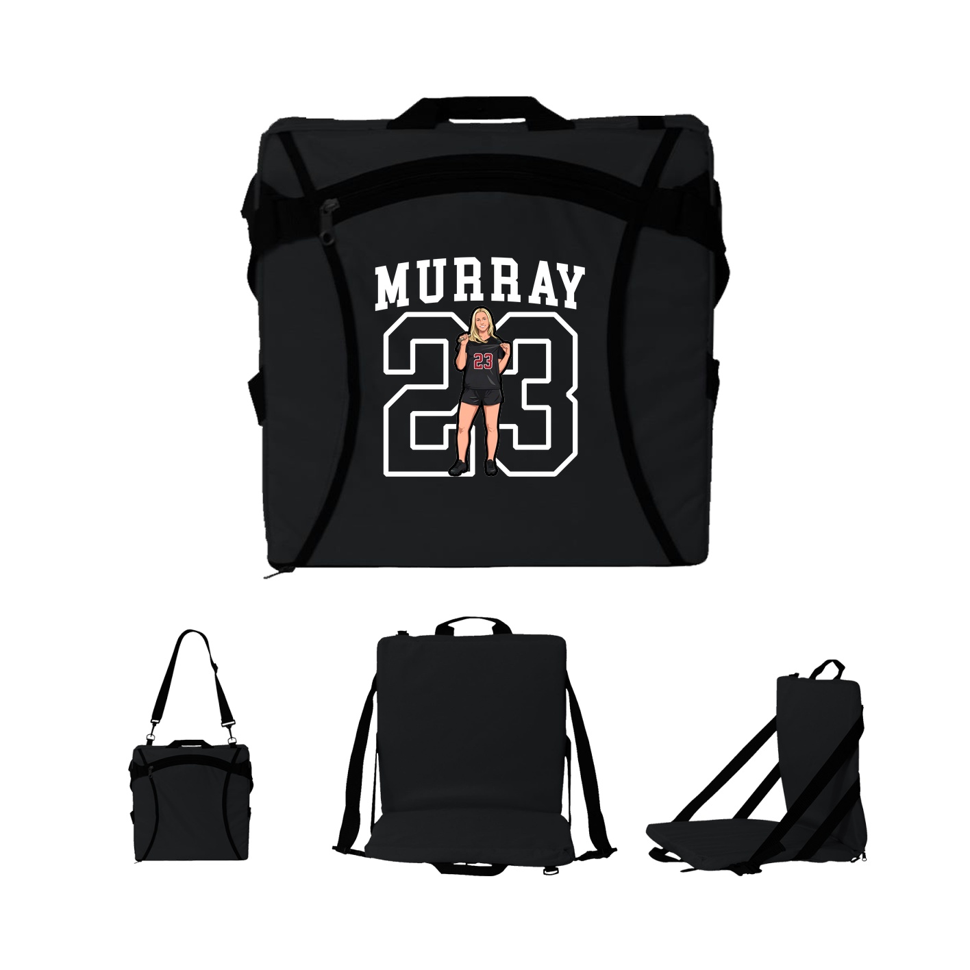 Folding Stadium Seat — Shirsey in Black