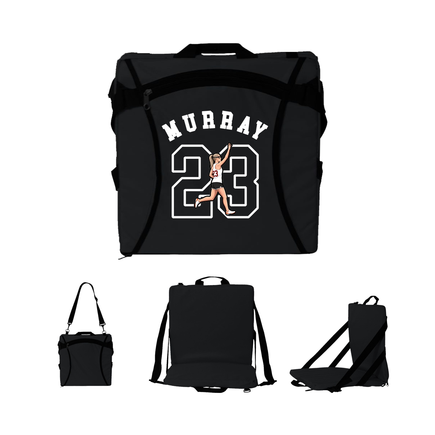 Folding Stadium Seat — Shirsey Arch in Black