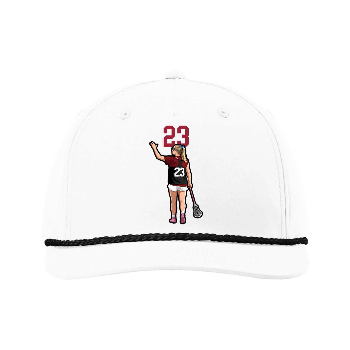 Five-Panel Classic Rope Cap — Number Top in White