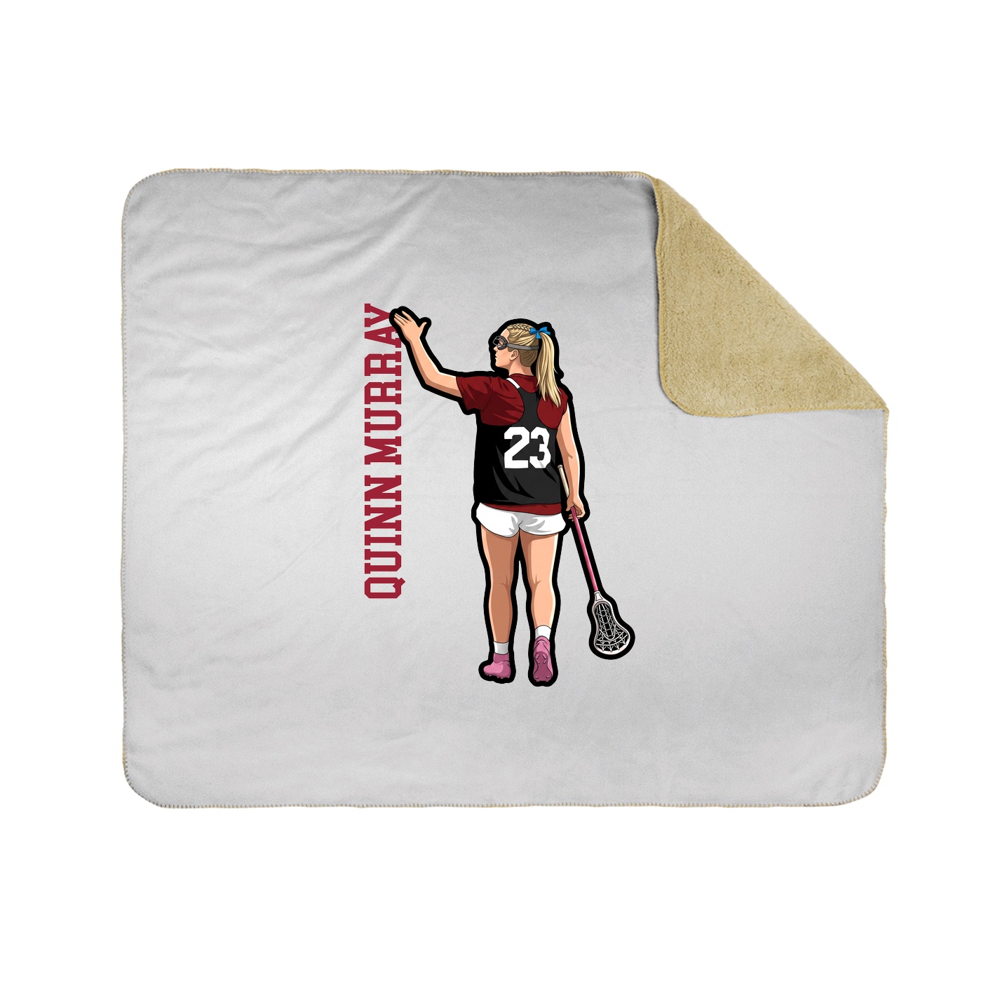 Throw Blanket — Name Vertical in White