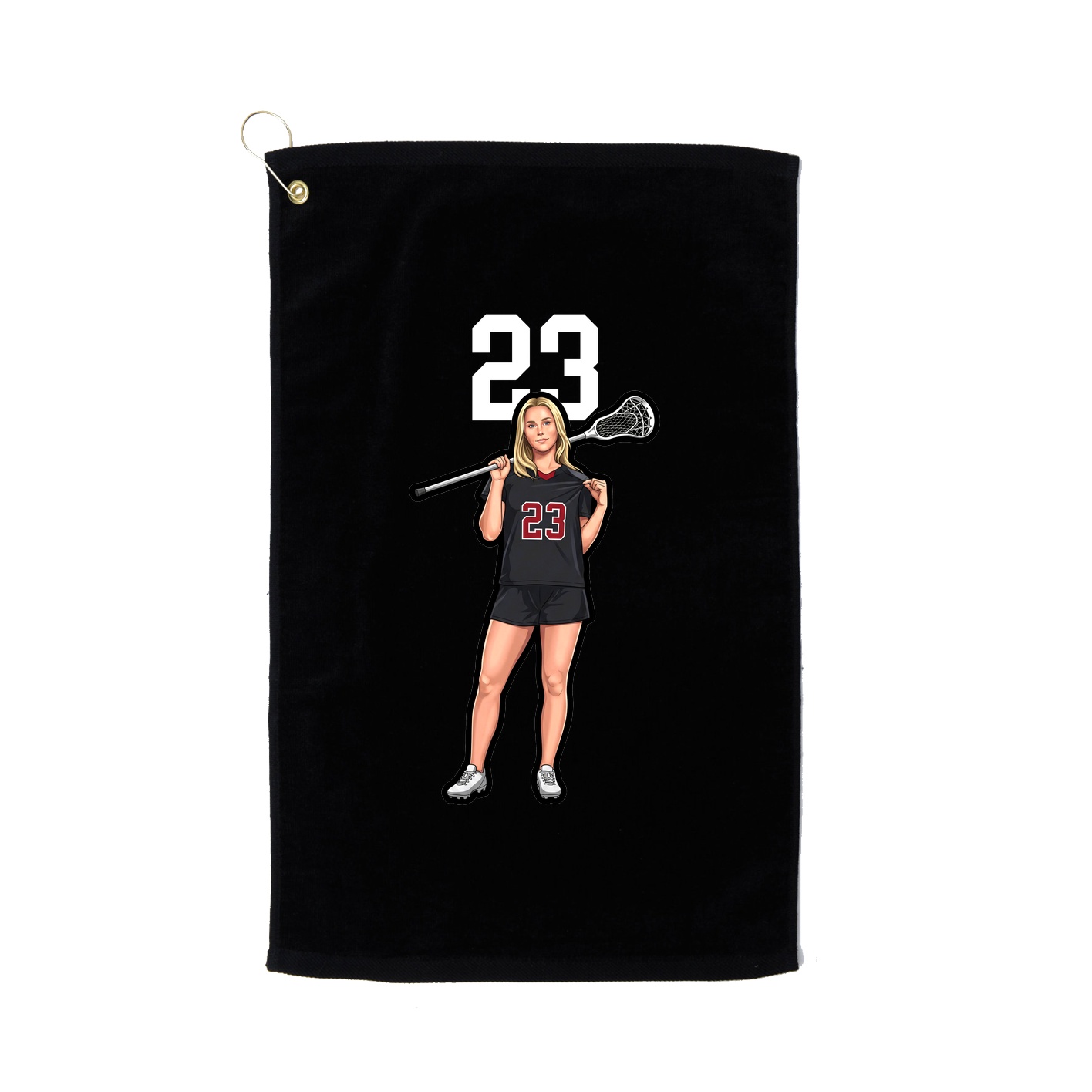 Golf Towel — Number Top in Black