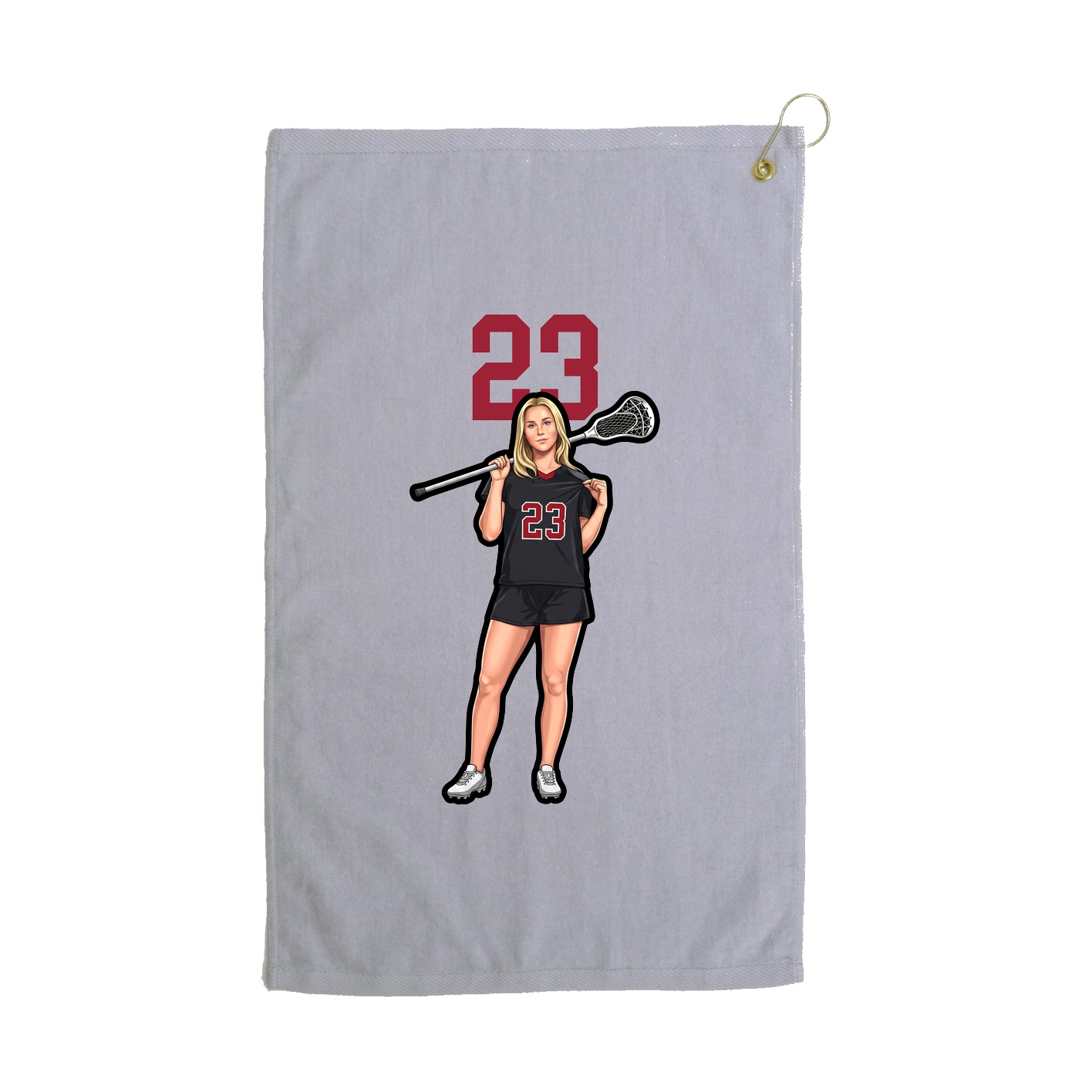 Golf Towel — Number Top in Grey