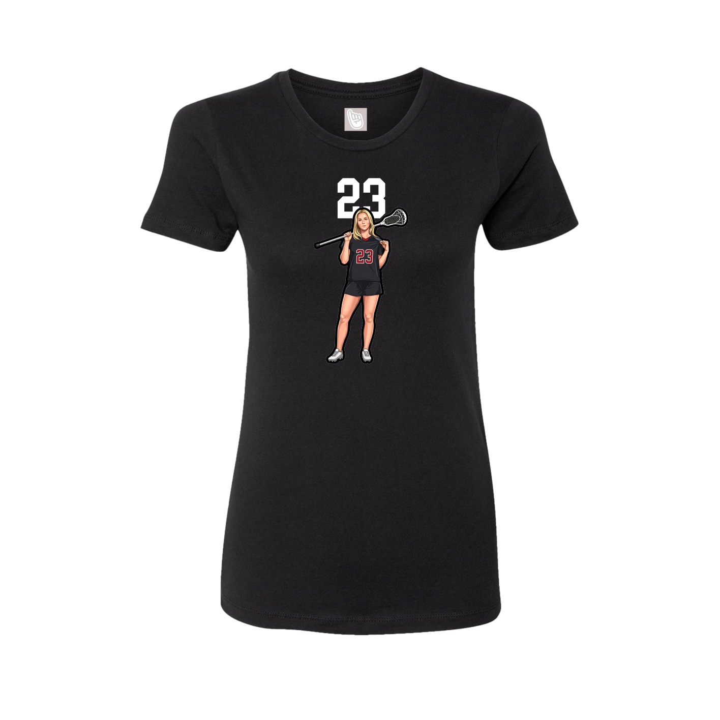 Fitted Women's Tee — Number Top in Black
