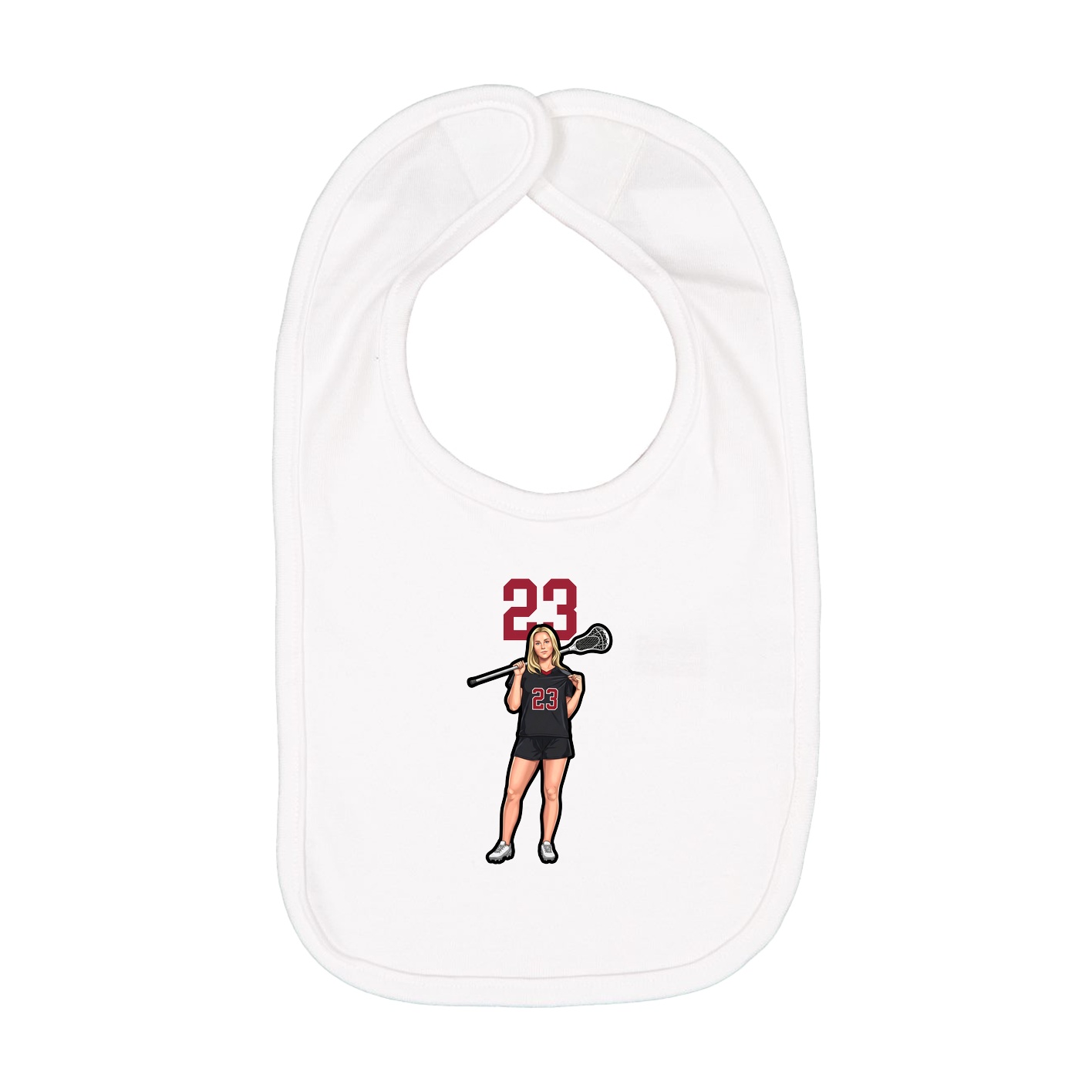 Infant Bib — Number Top in White