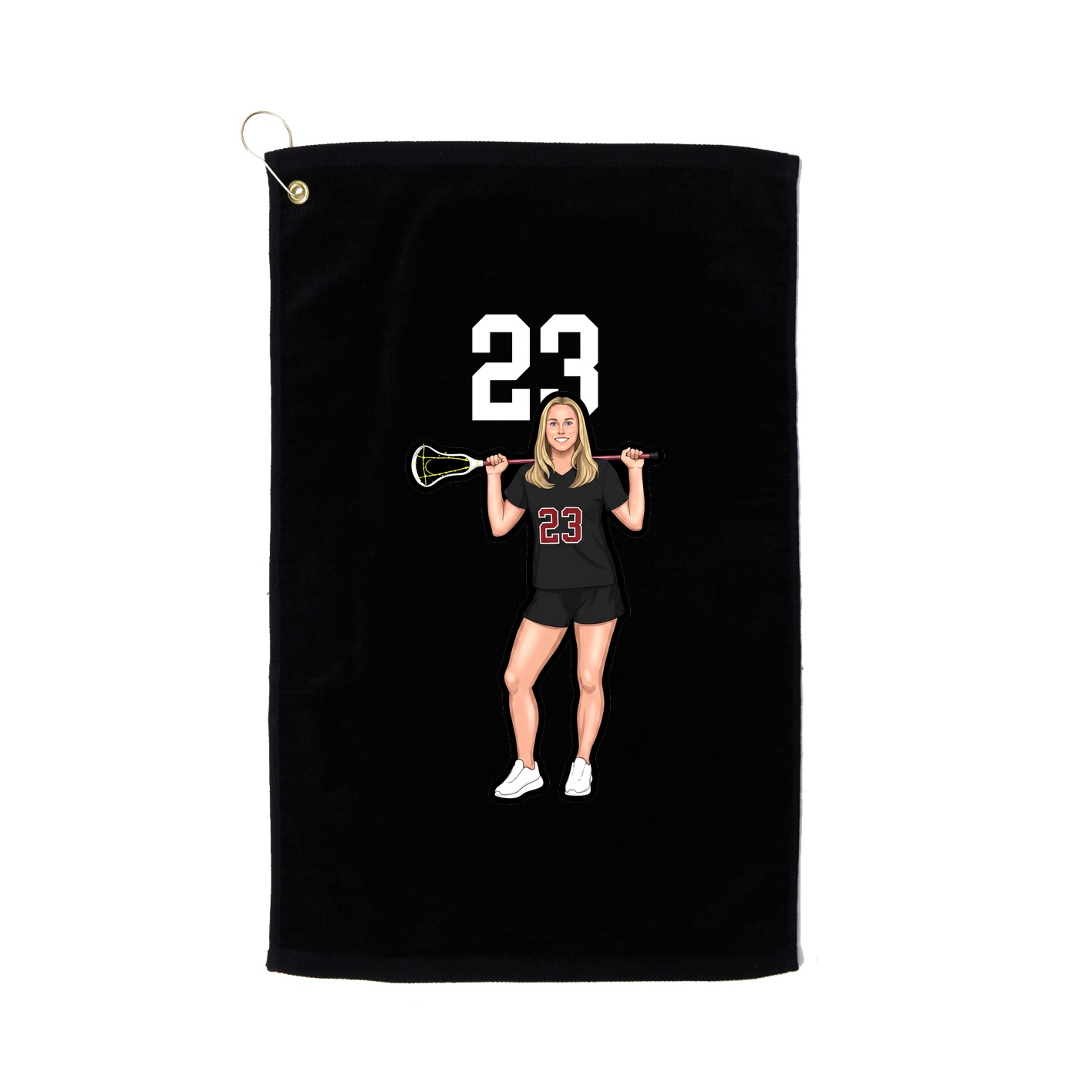 Golf Towel — Number Top in Black