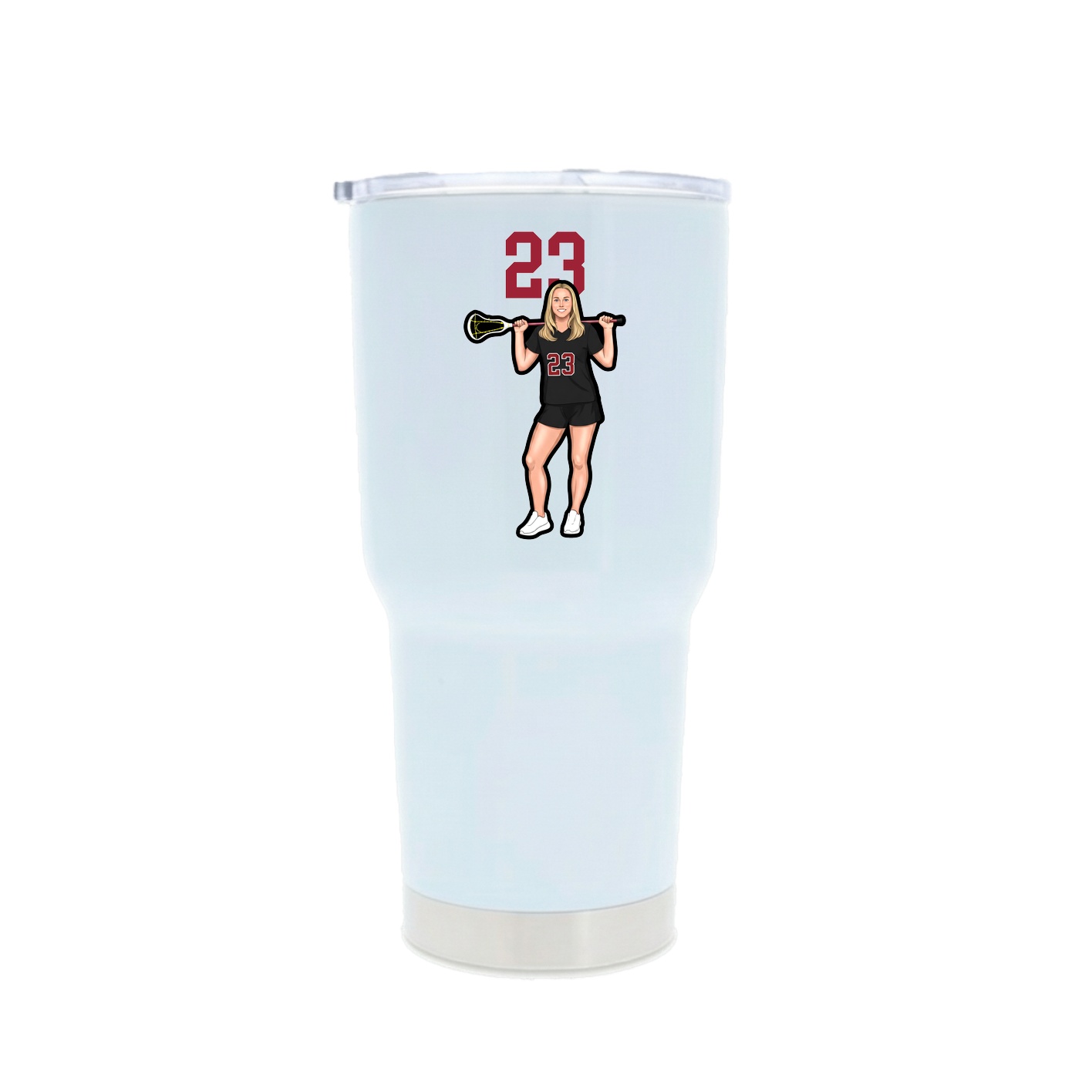 30oz Stainless Steel Tumbler — Number Top in White