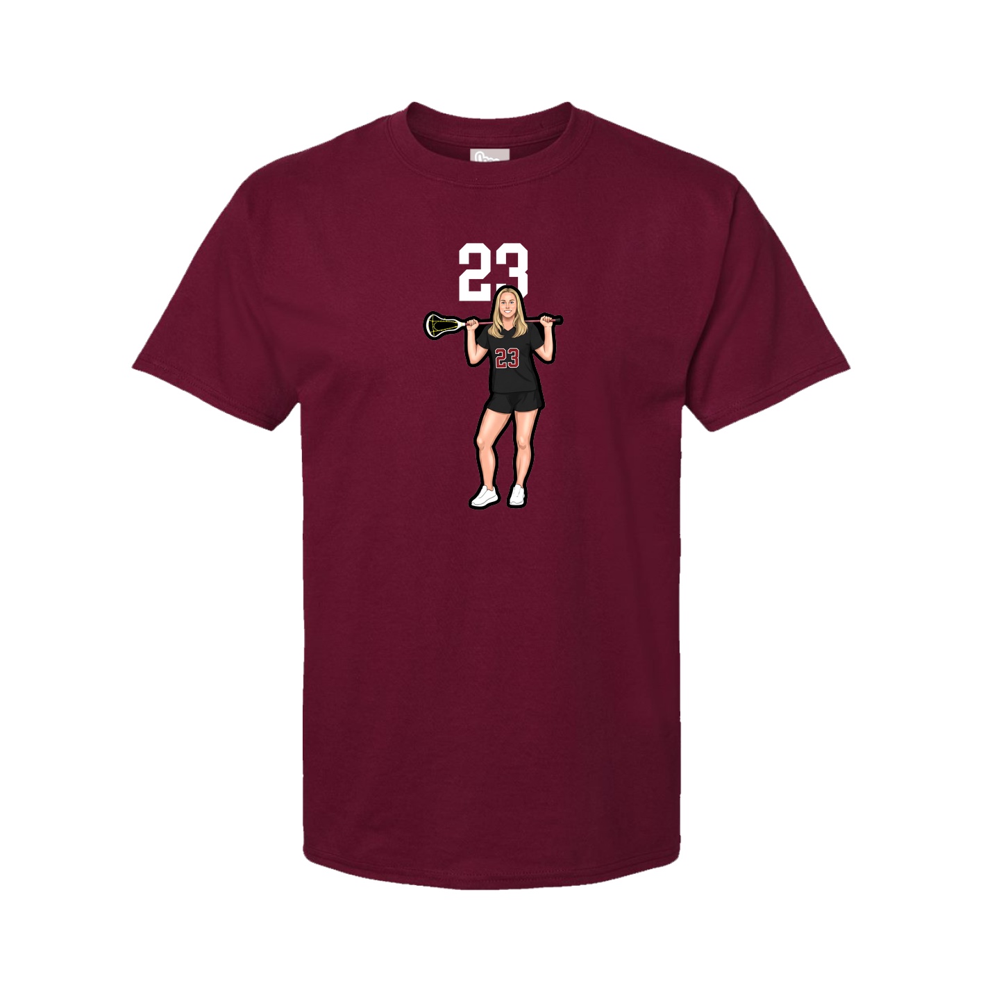Youth Tee — Number Top in Cardinal