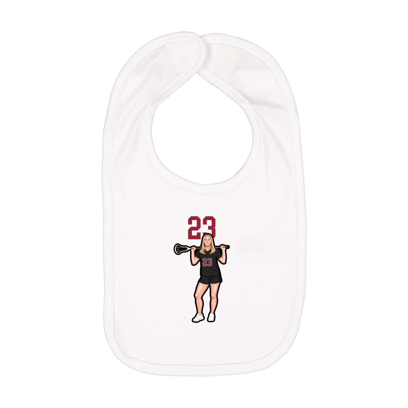Infant Bib — Number Top in White