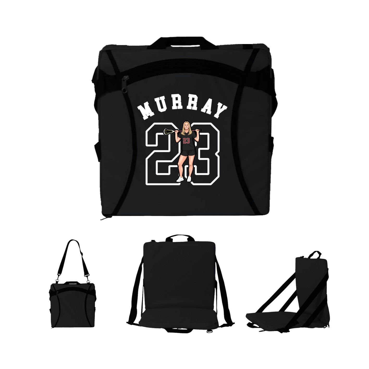 Folding Stadium Seat — Shirsey Arch in Black