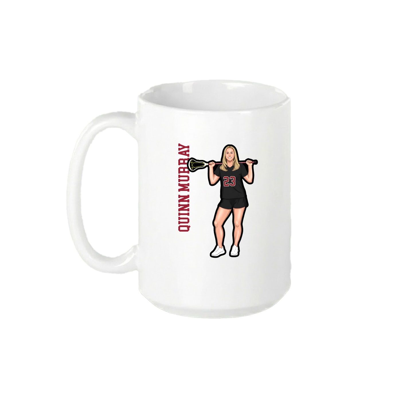 15oz Coffee Mug — Name Vertical in White
