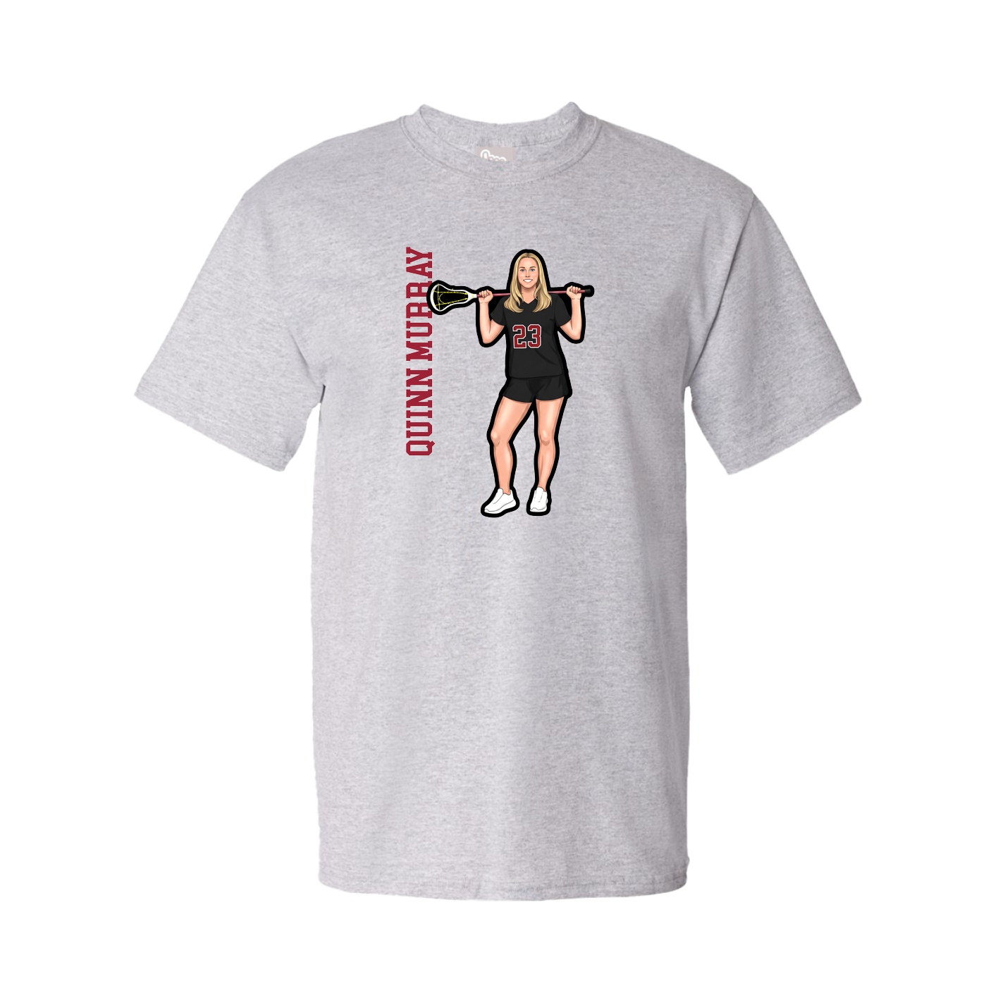 Tee — Name Vertical in Grey