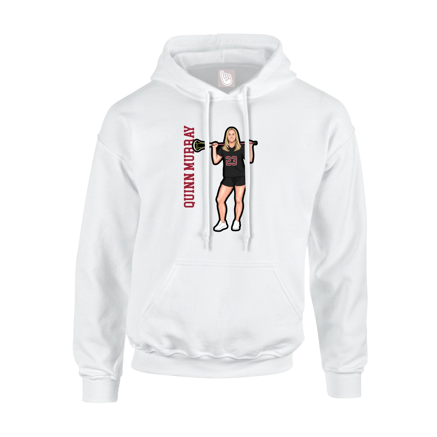 Youth Hoodie — Name Vertical in White