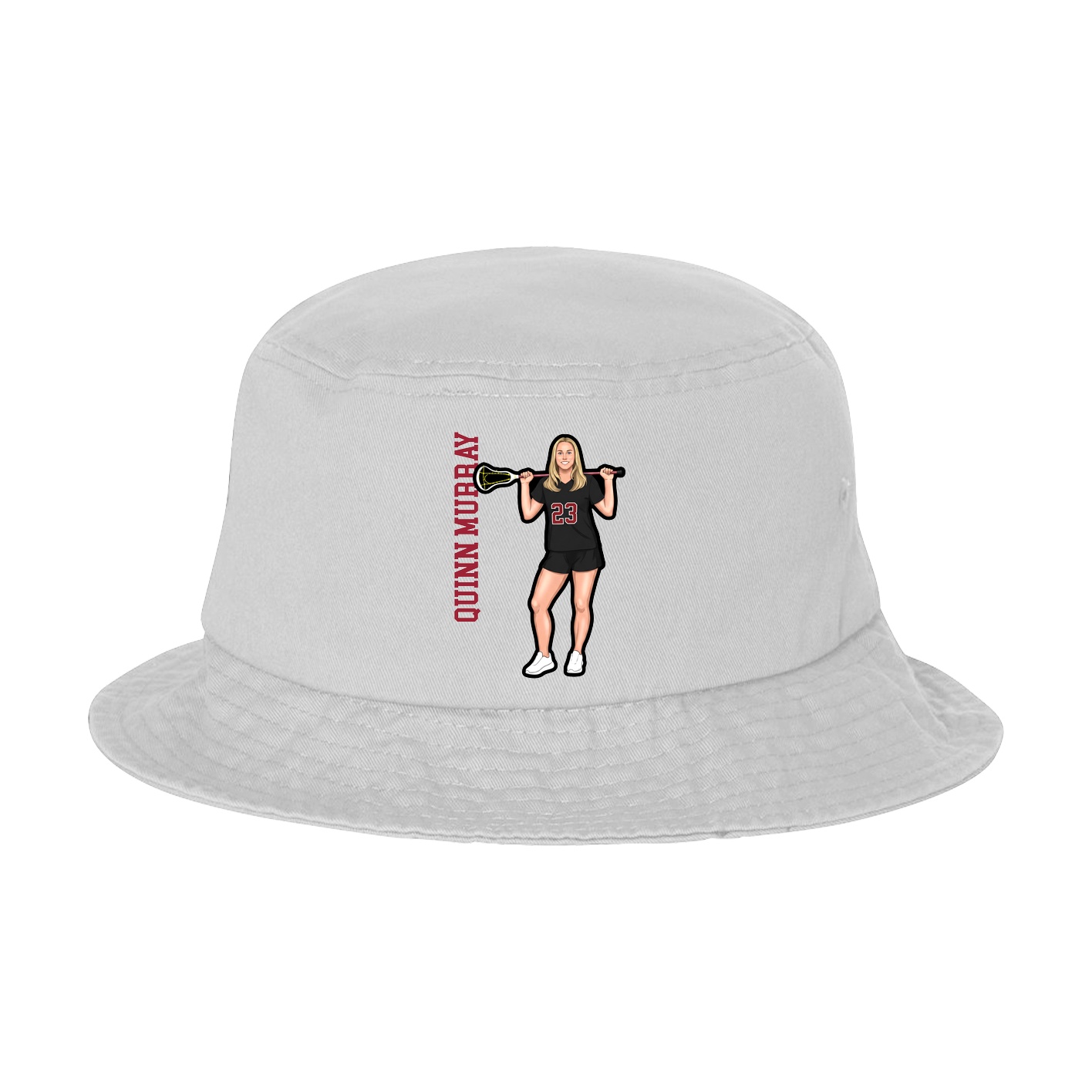 Bucket Cap — Name Vertical in White