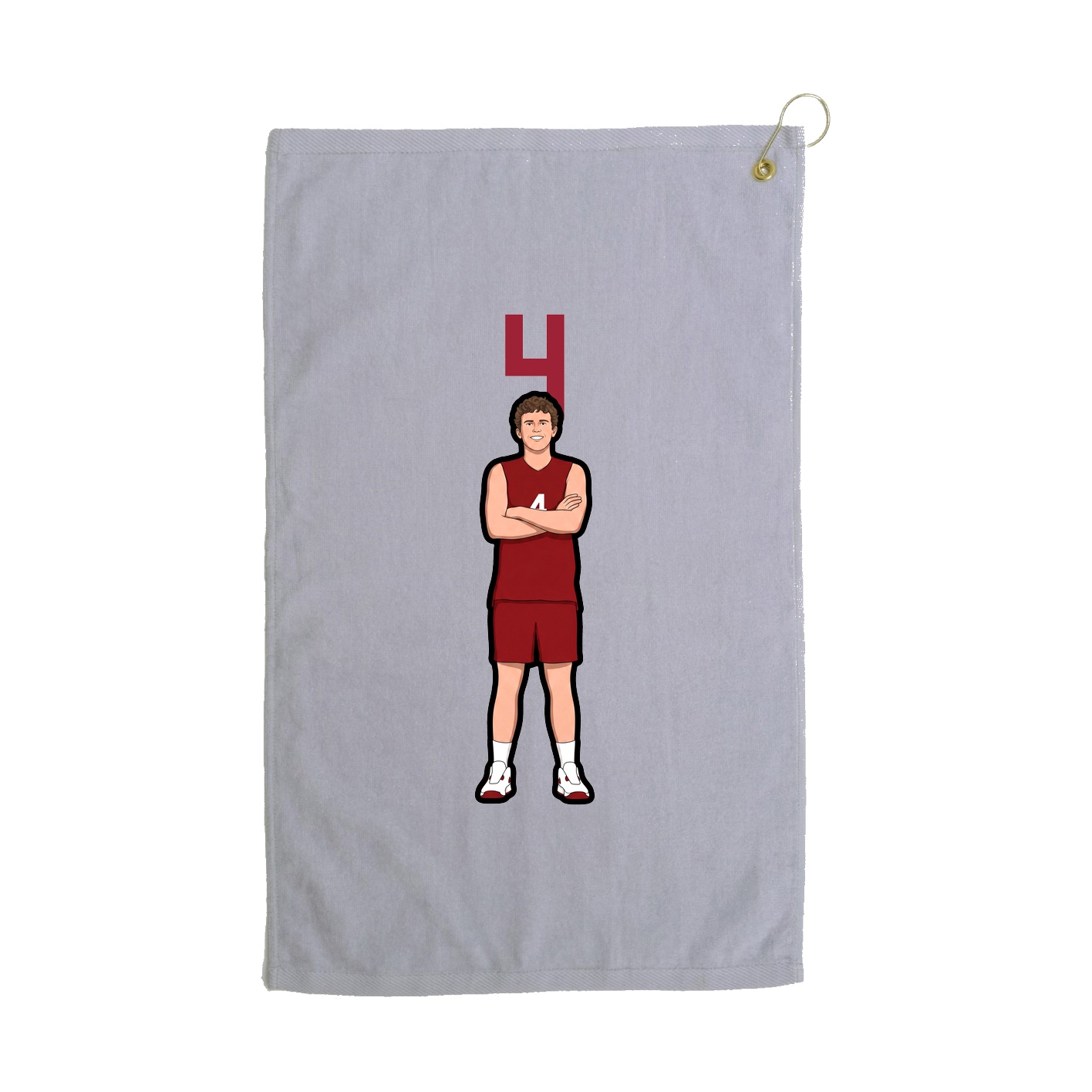 Golf Towel — Number Top in Grey