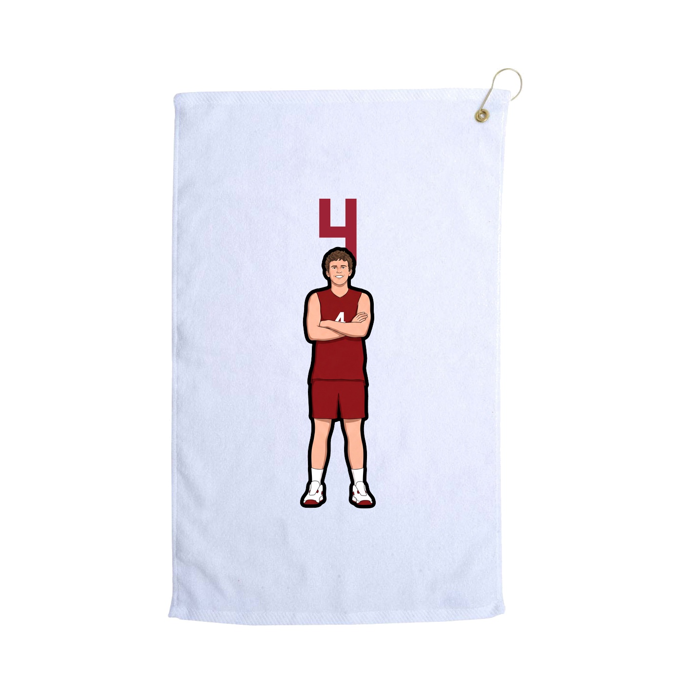 Golf Towel — Number Top in White