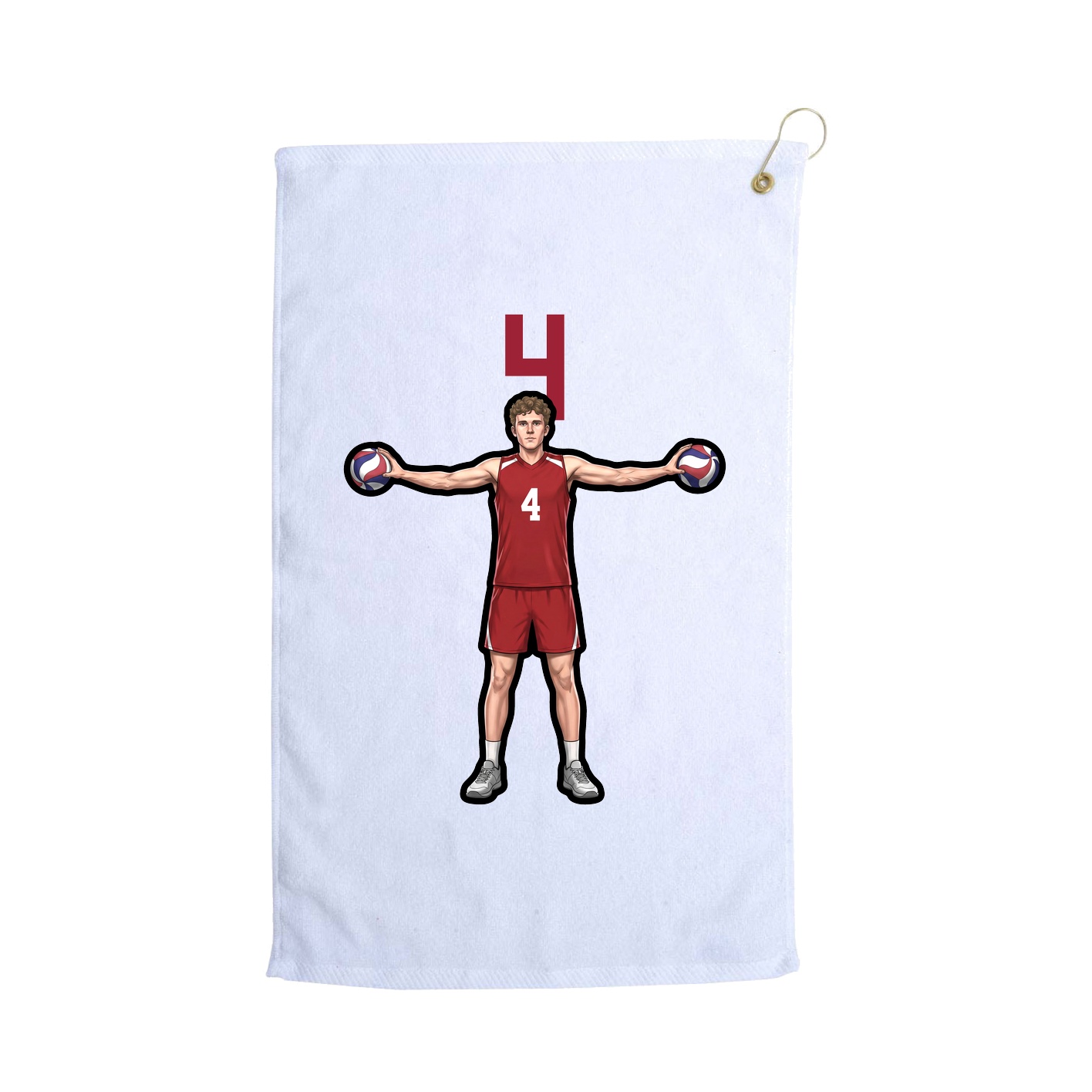 Golf Towel — Number Top in White