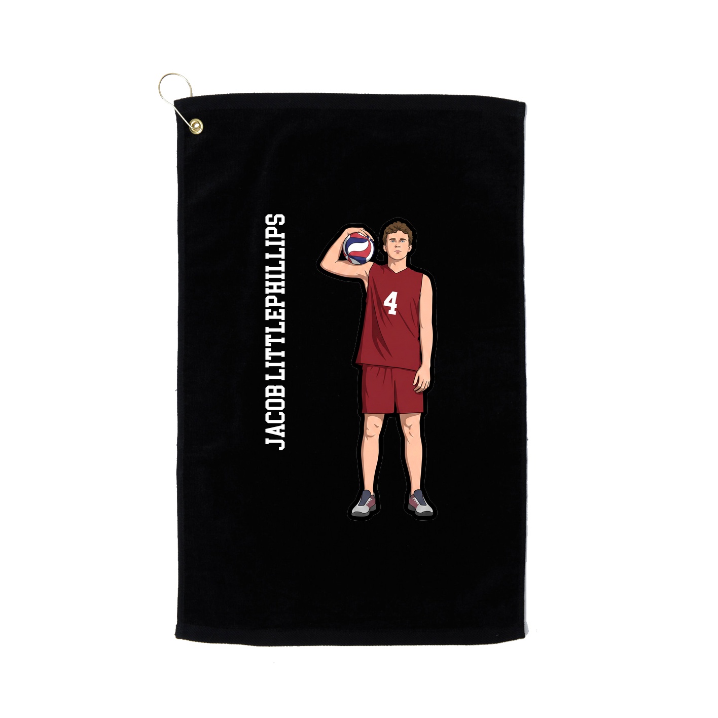 Golf Towel — Name Vertical in Black