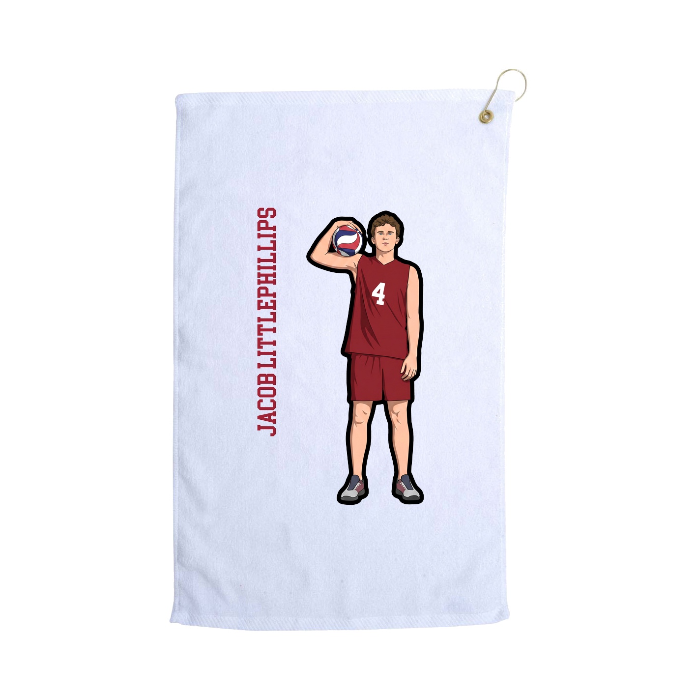 Golf Towel — Name Vertical in White