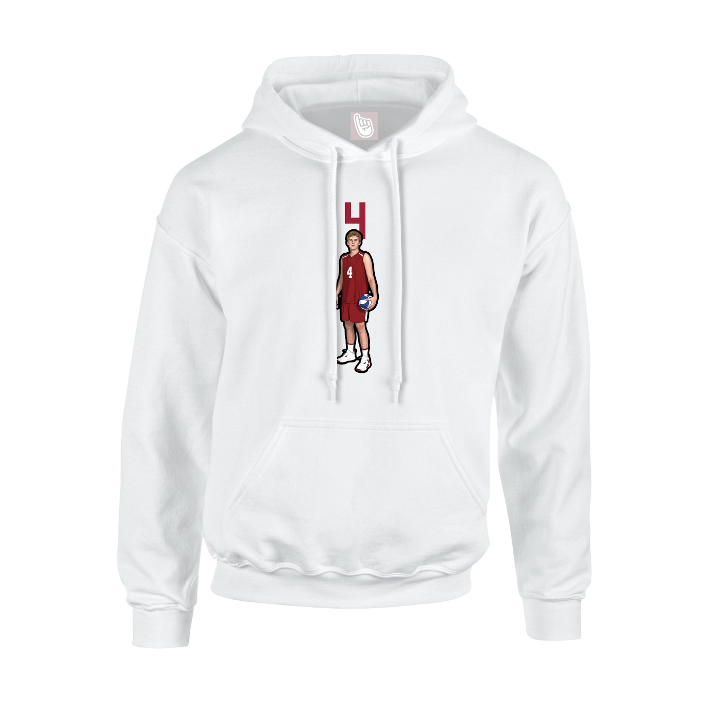 Hoodie — Number Top in White