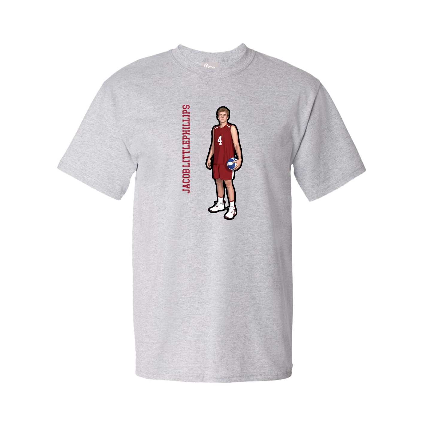 Tee — Name Vertical in Grey