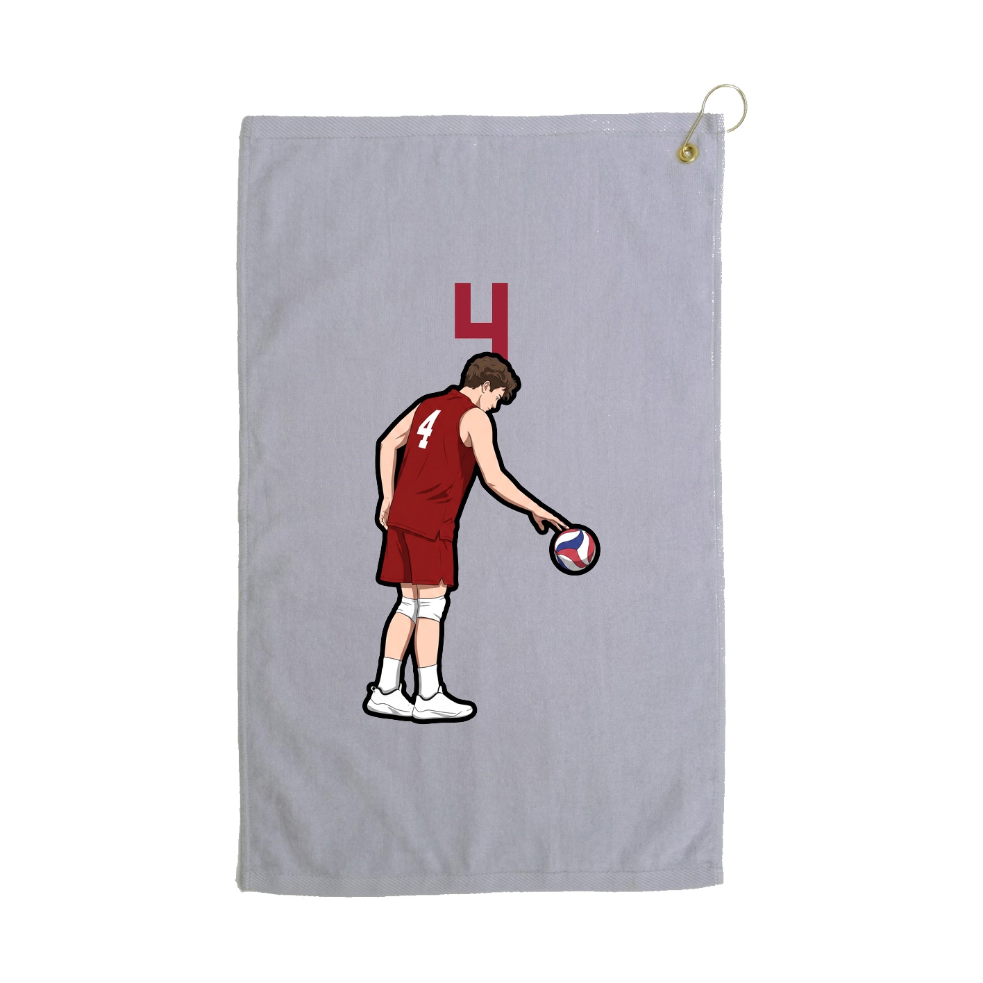 Golf Towel — Number Top in Grey