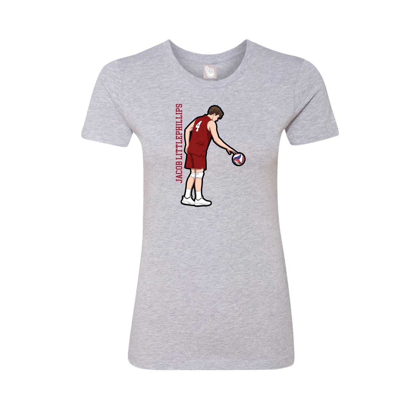 Womens Tee — Name Vertical in Grey