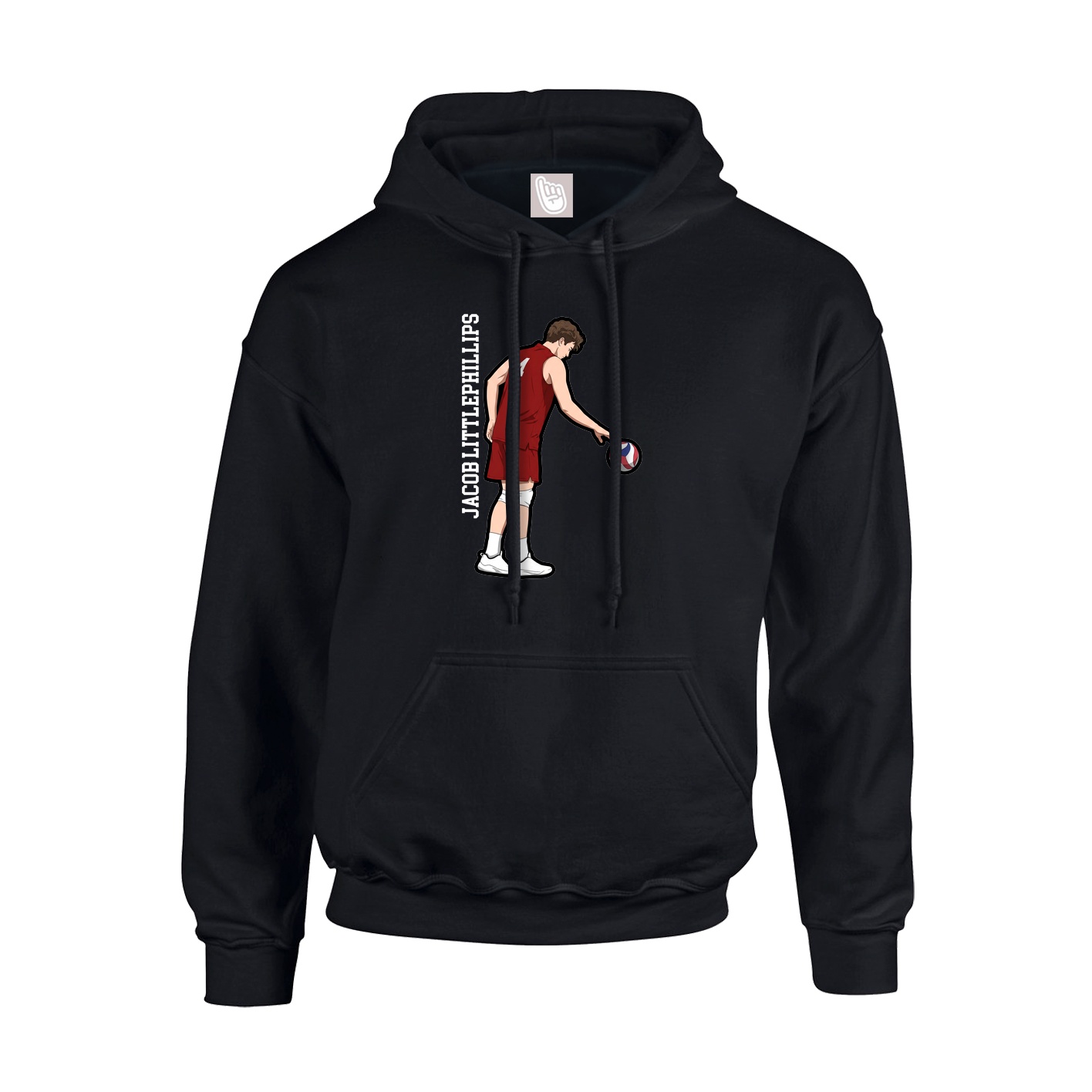 Youth Hoodie — Name Vertical in Black