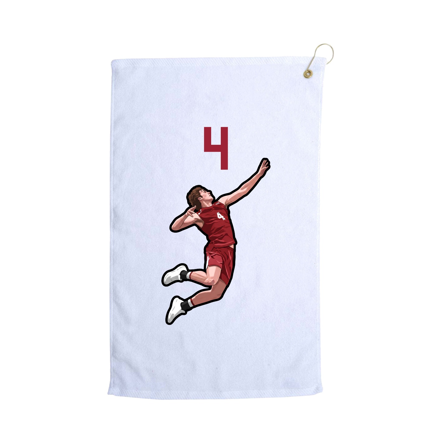 Golf Towel — Number Top in White