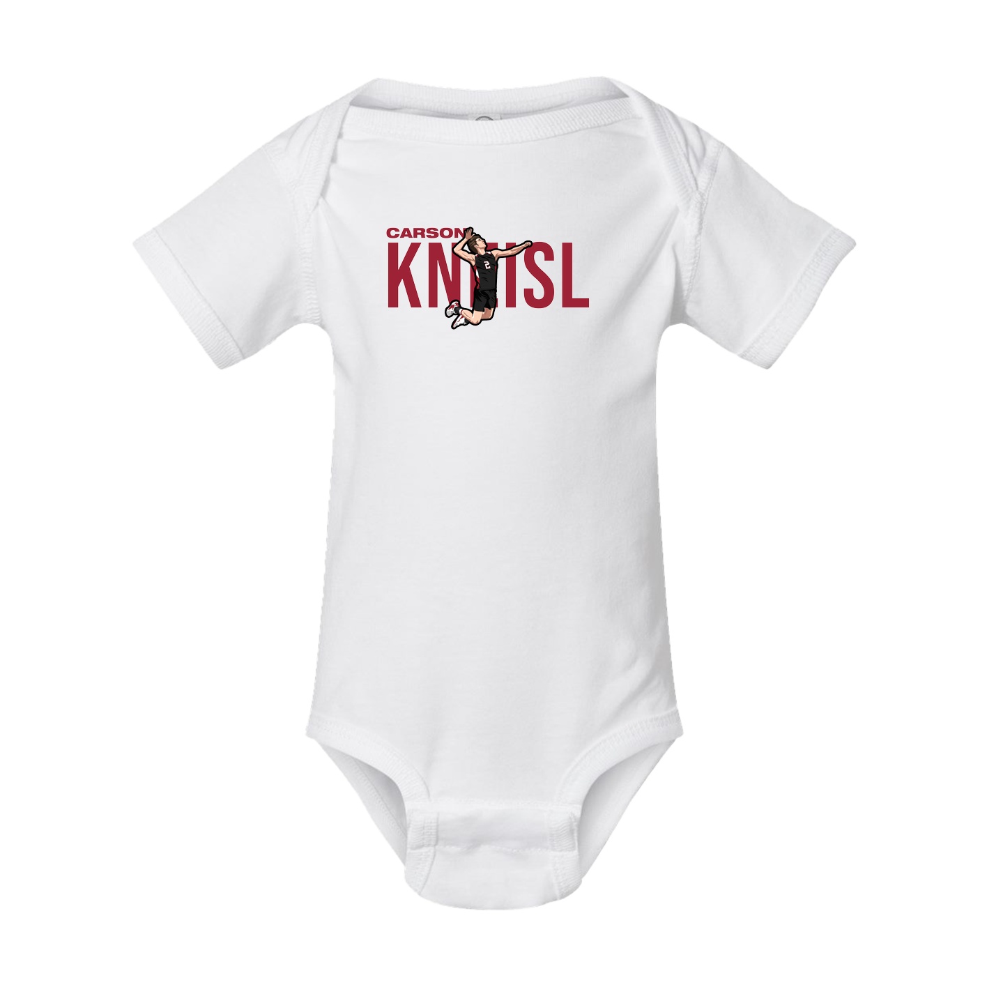 Baby Onesie — Player Name in White