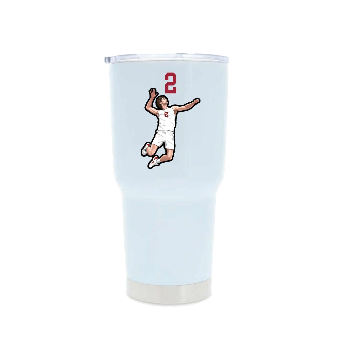30oz Stainless Steel Tumbler — Number Top in White