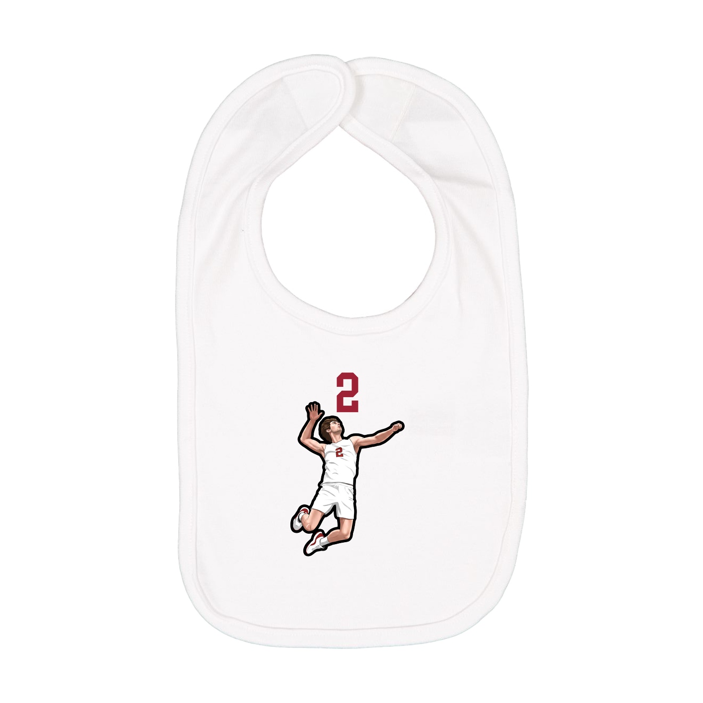 Infant Bib — Number Top in White