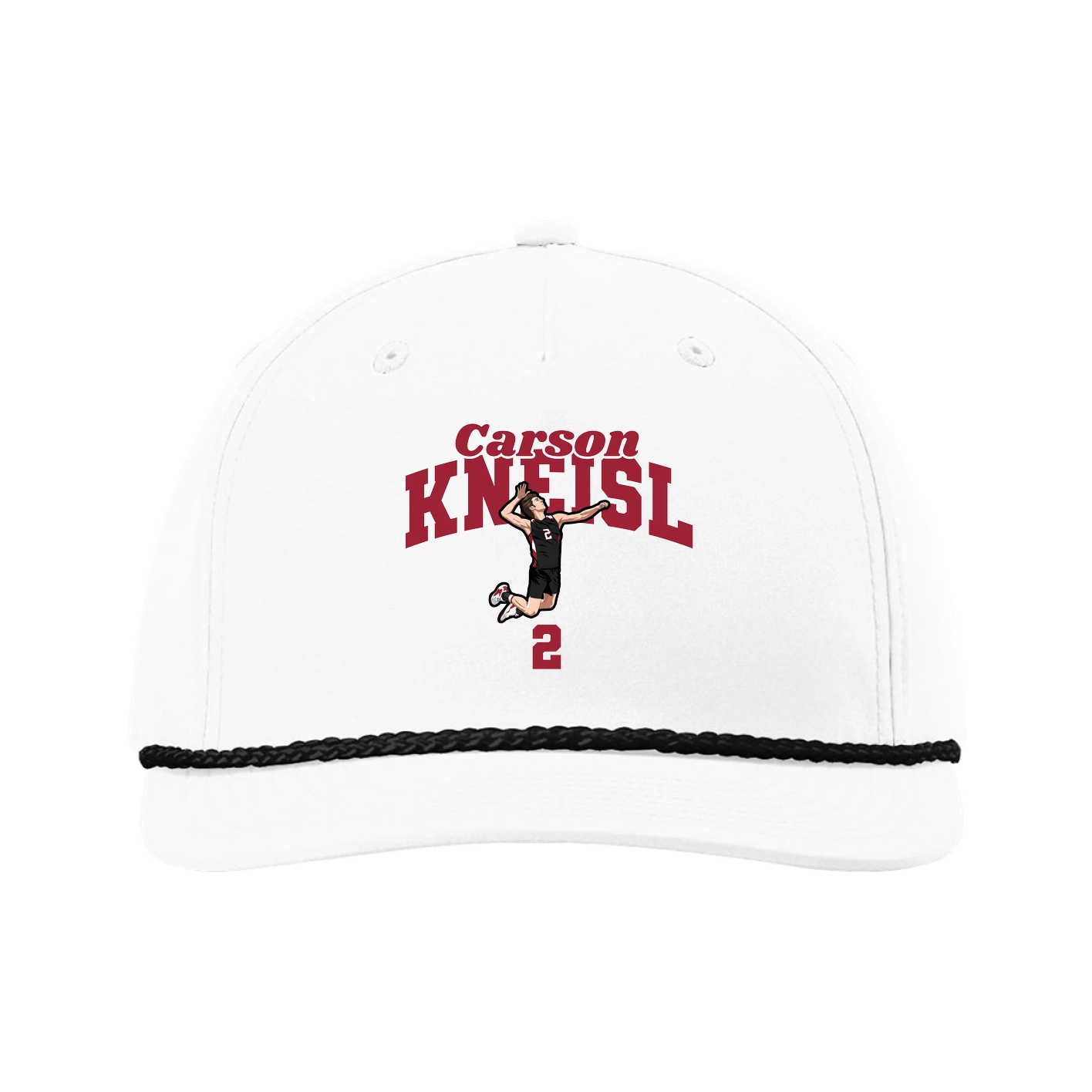 Five-Panel Classic Rope Cap — Signature Arch in White