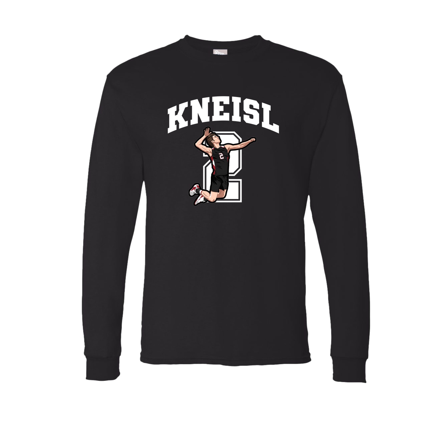 Long Sleeve Tee — Number in Black