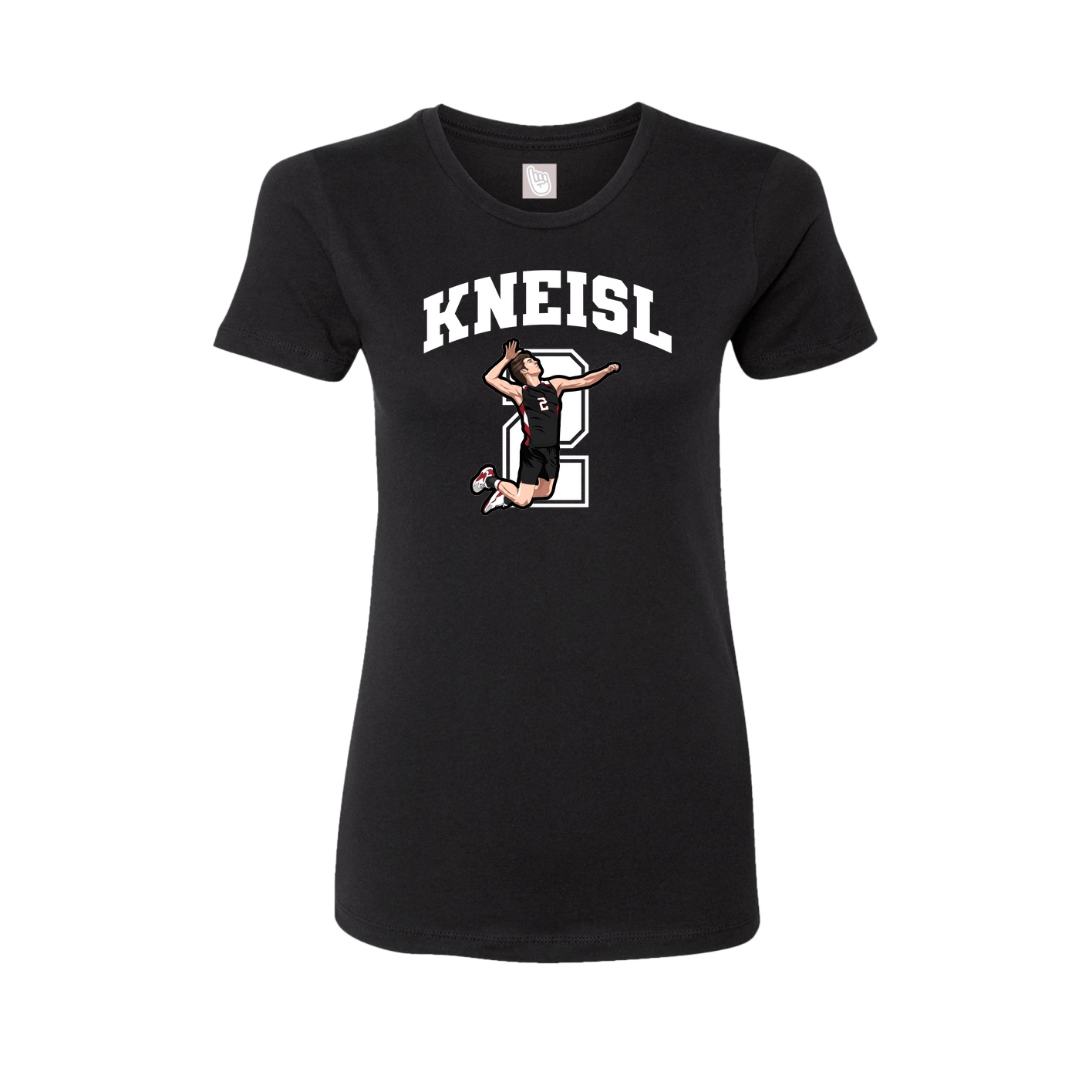 Fitted Women's Tee — Number in Black