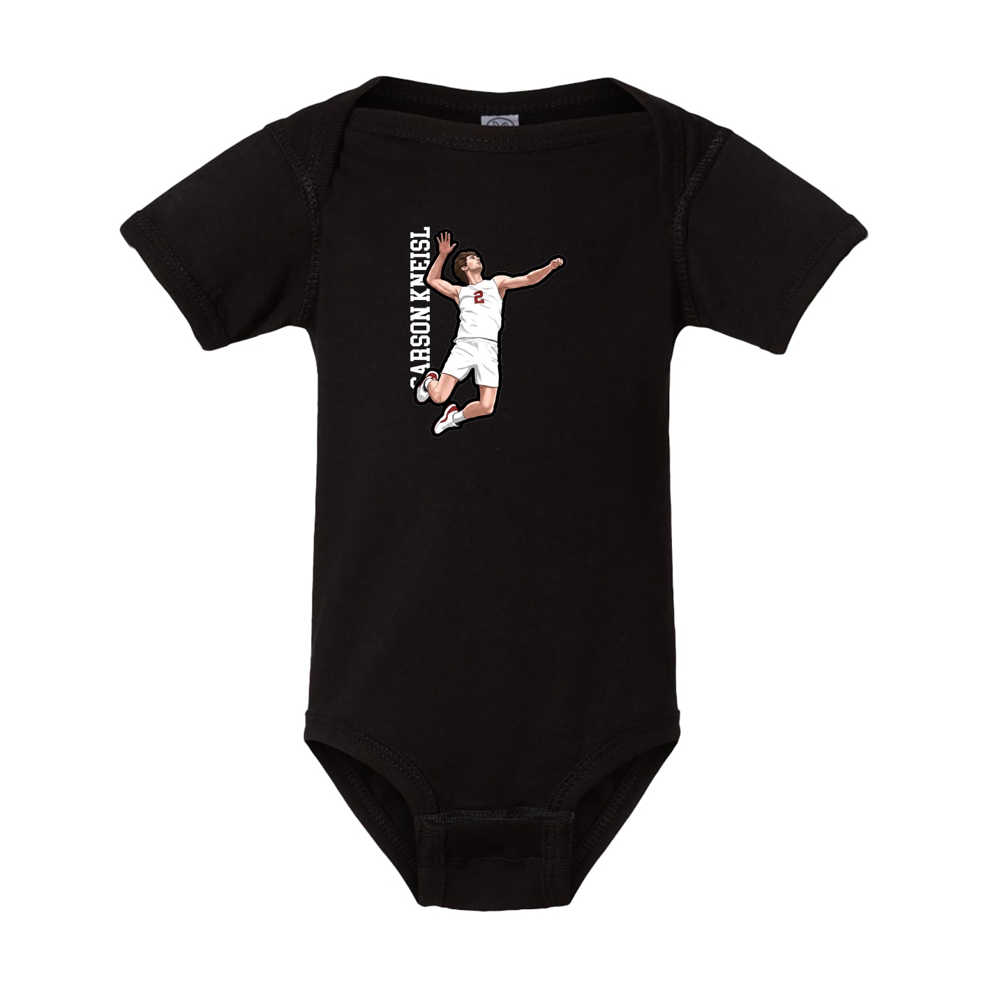 Baby Onesie — Name Vertical in Black