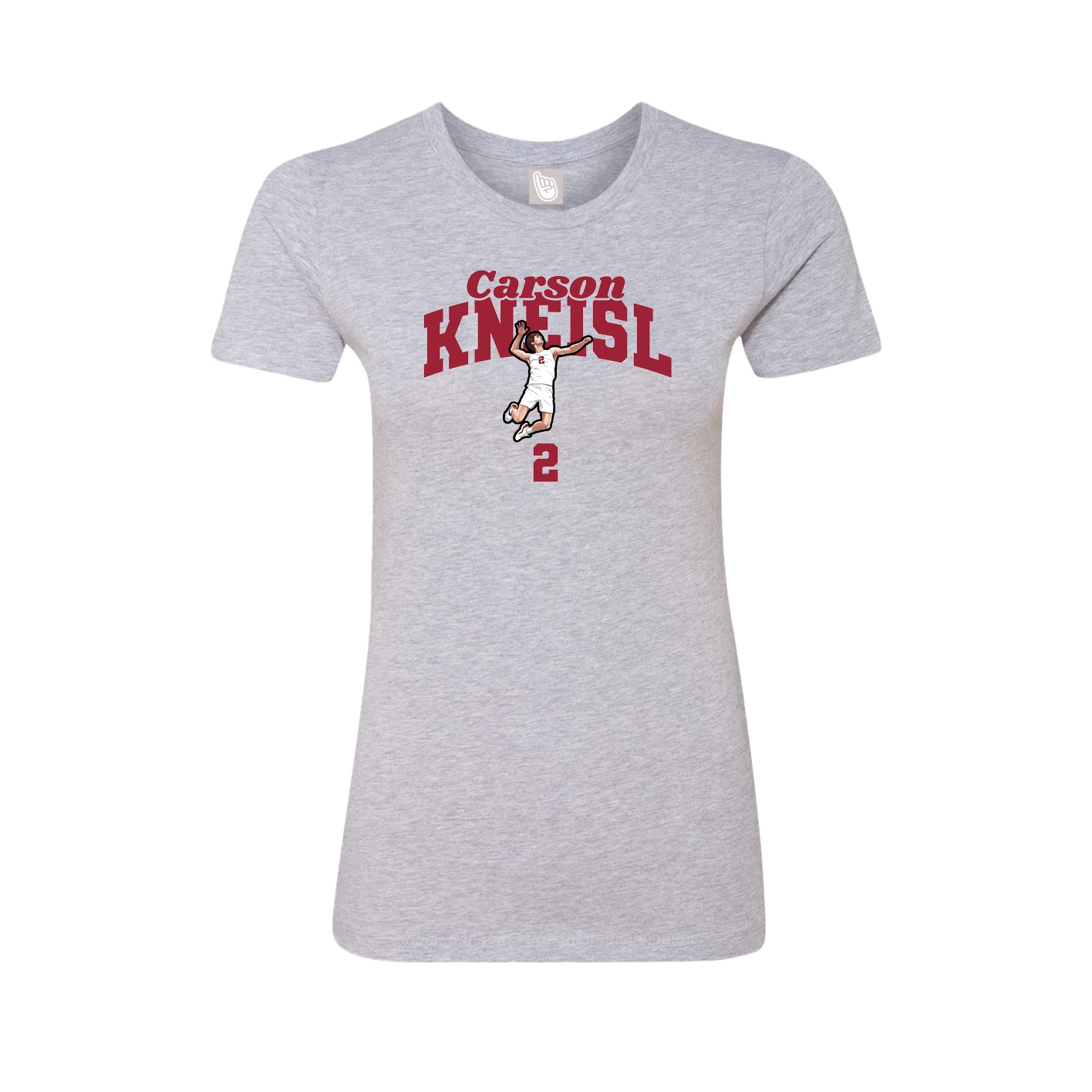 Fitted Women's Tee — Signature Arch in Grey