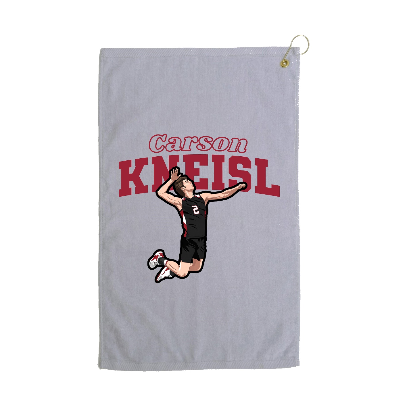 Golf Towel — Name Arch in Grey