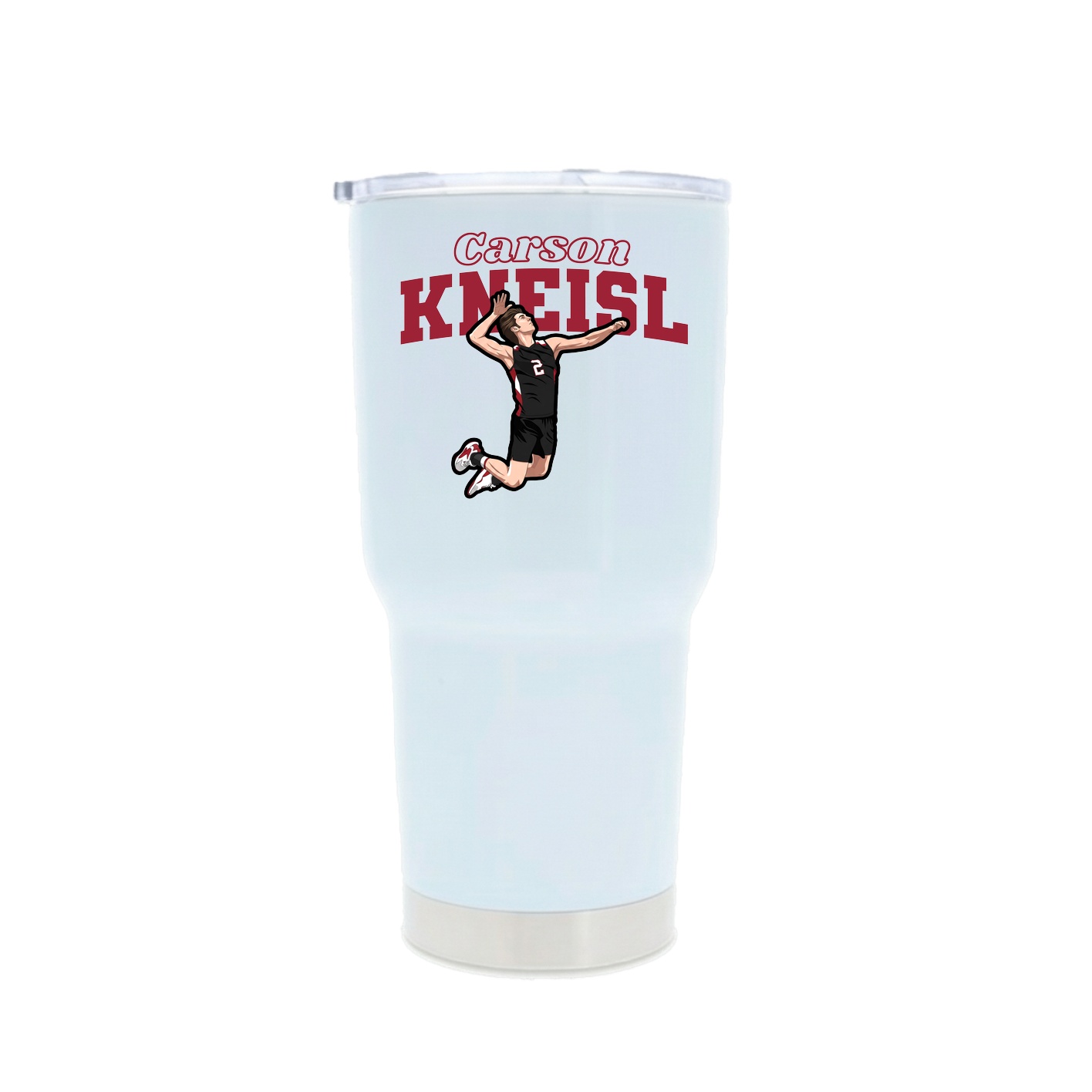 30oz Stainless Steel Tumbler — Name Arch in White