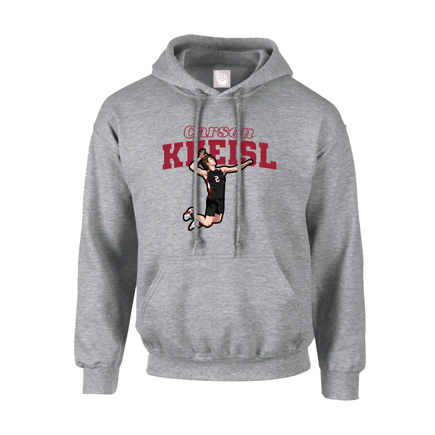 Youth Hoodie — Name Arch in Grey