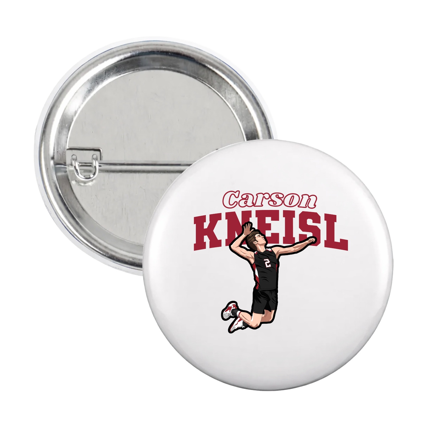 Game Day Button — Name Arch in White