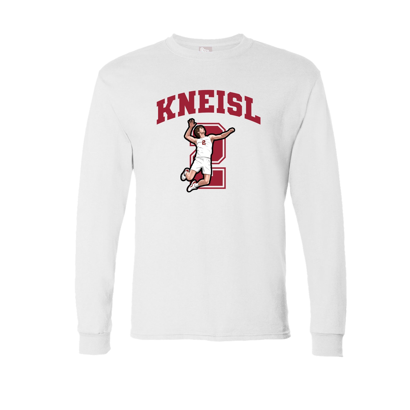 Long Sleeve Tee — Number in White