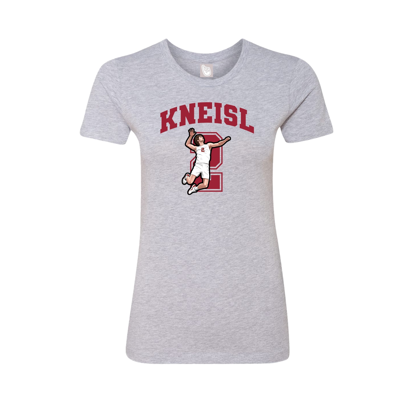 Fitted Women's Tee — Number in Grey