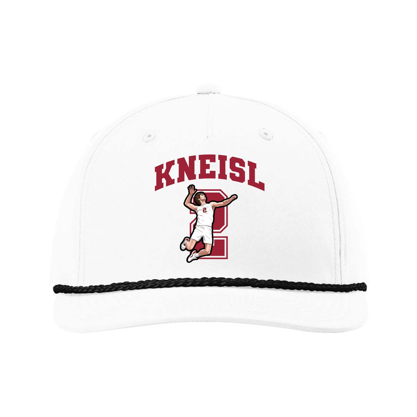 Five-Panel Classic Rope Cap — Number in White