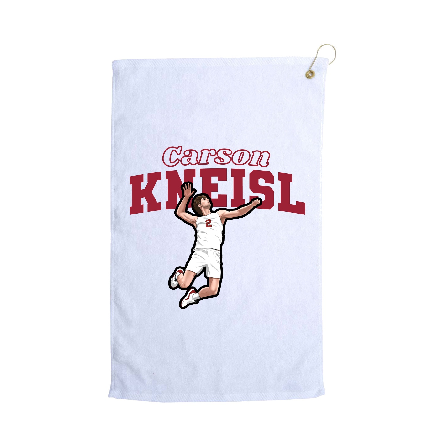 Golf Towel — Name Arch in White