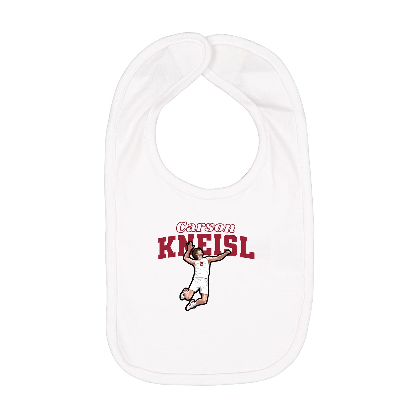 Infant Bib — Name Arch in White